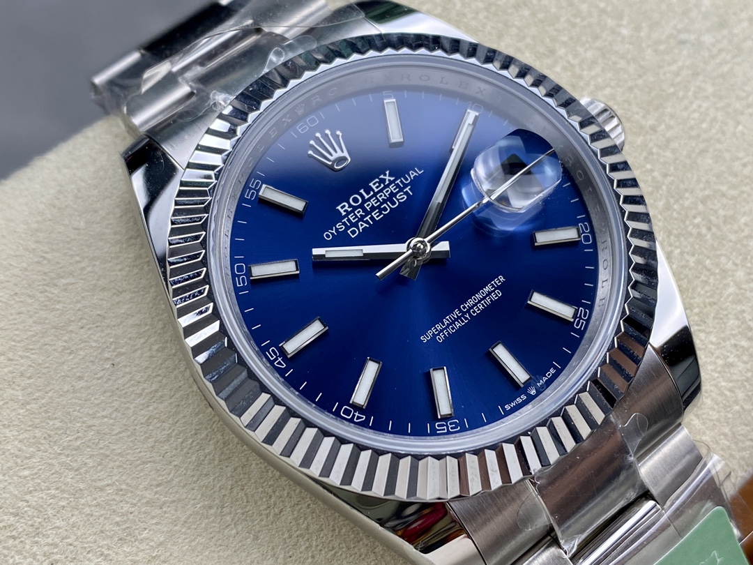 Rolex Datejust 126334 0001 Fluted Bezel Blue Dial 41MM Mens Replica Watch