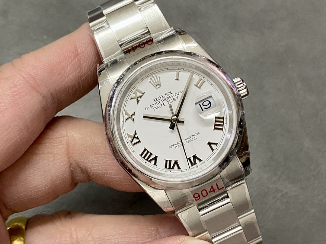 Rolex Datejust m126200 0008 White Roman Dial Stainless Steel 36MM Unisex Replica Watch