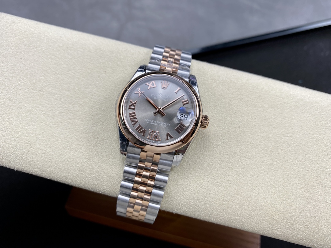 Rolex Datejust 31mm Stainless Steel and Rose Gold m278241 0030 Rhodium Roman VI Jubilee