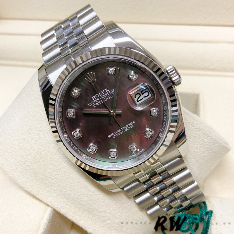 Rolex Datejust 116234 Black MOP Diamond Dial 36mm Unisex Replica Watch