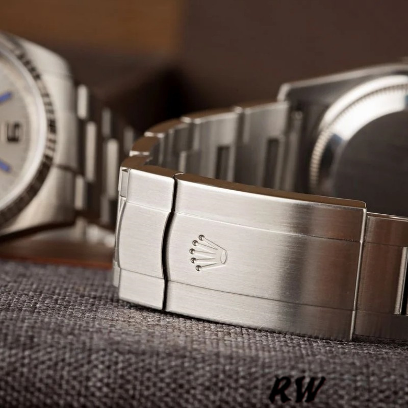 Rolex Oyster Perpetual Air-King 114234 Blue Hour Markers Silver Dial 34mm Unisex replica watch