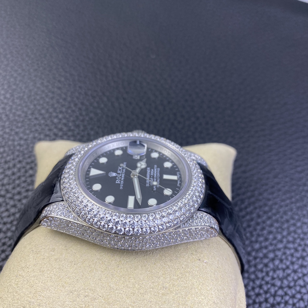 Rolex Submariner Diamond Case Black Dial 116610 40MM Men's Watch