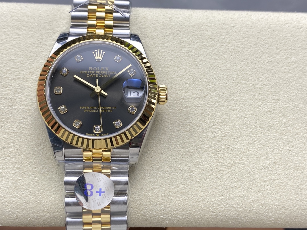 Rolex Datejust 31mm Stainless Steel and Yellow Gold 278273 0022 Grey Diamond Jubilee