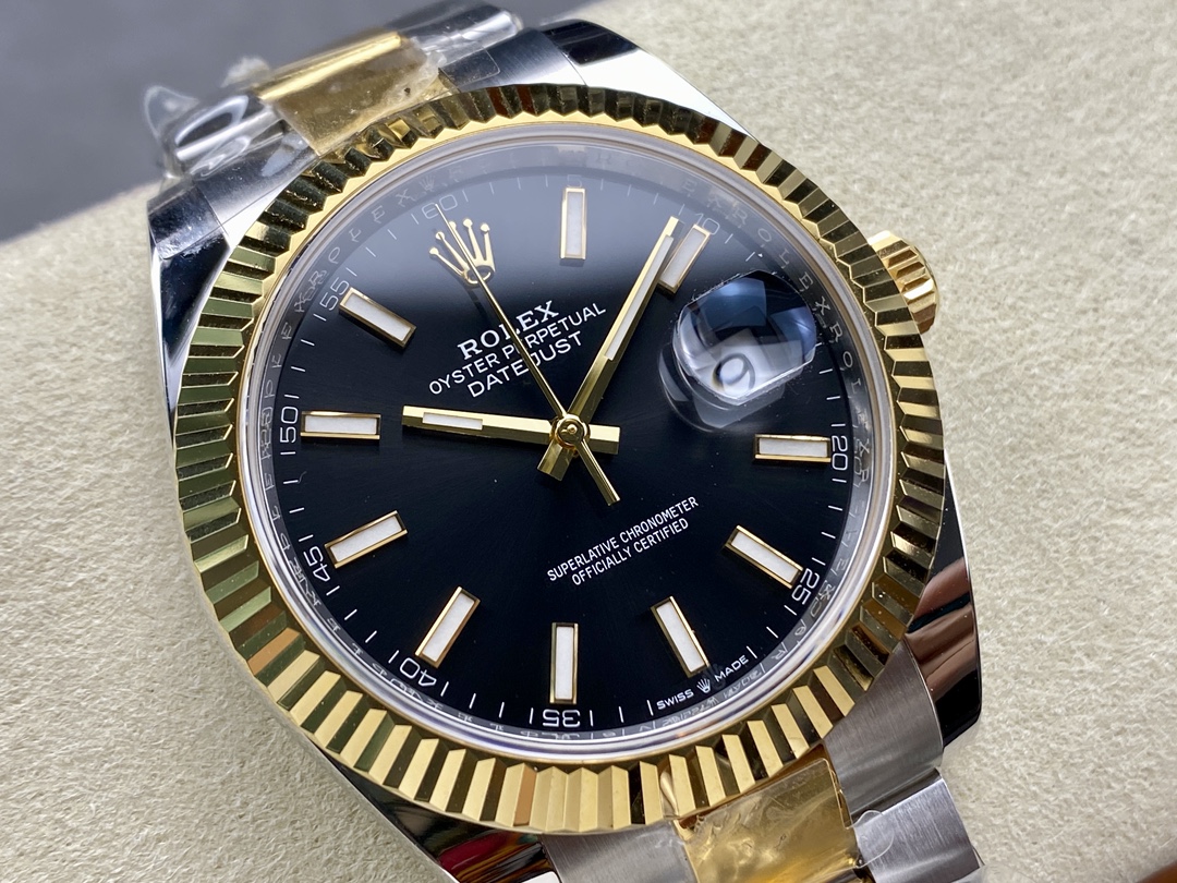 Rolex Datejust 41 Black Dial Fluted Bezel 126333 0013 Men's Watch