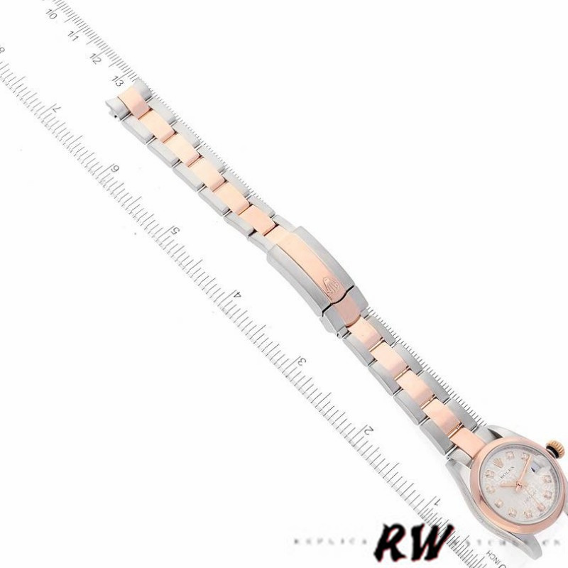 Rolex Datejust 179161 Stainless Steel and Everose Gold Silver jubilee anniversary Dial 26MM Lady Replica Watch