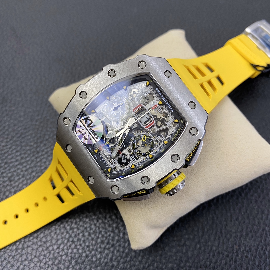 Richard Mille RM 11 03 Titanium Skeleton Dial Yellow Strap