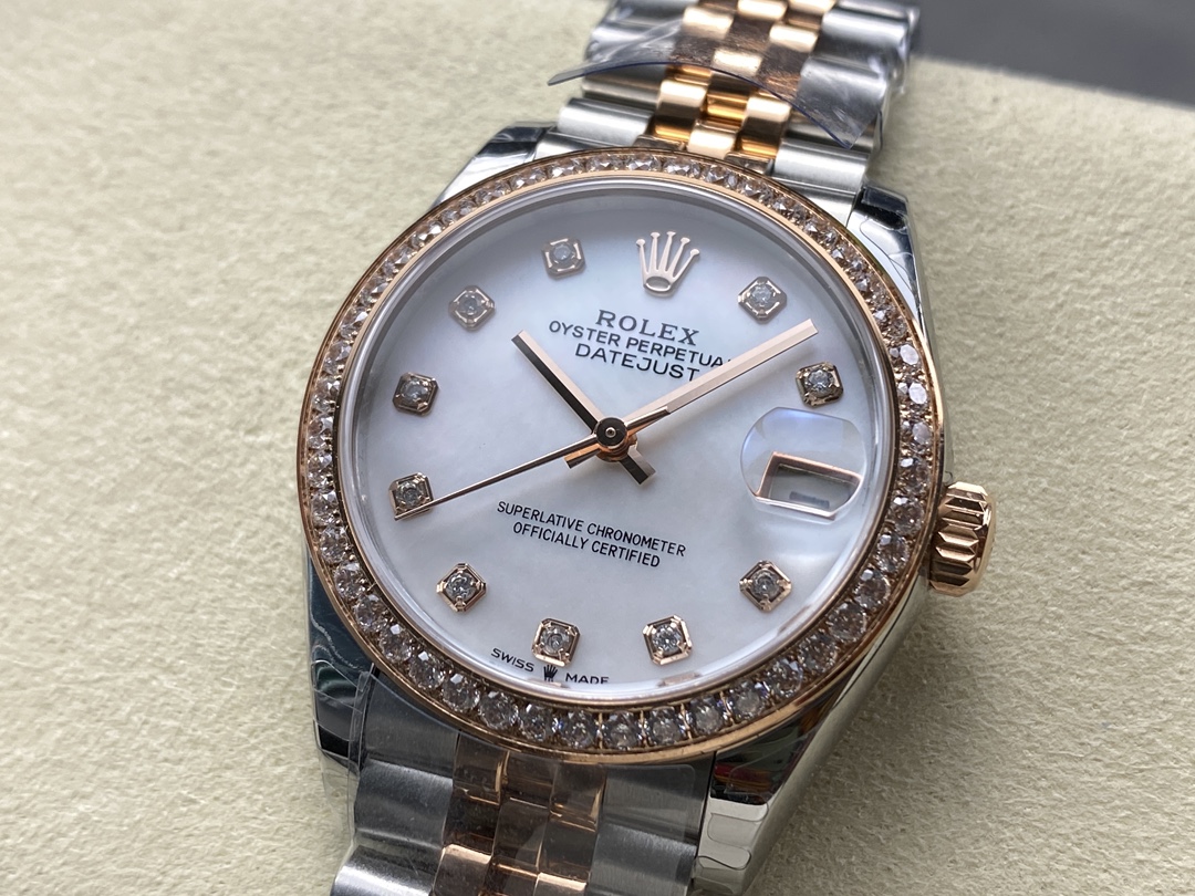 Rolex Datejust 31mm Stainless Steel and Rose Gold 278381RBR Mop Diamond Jubilee