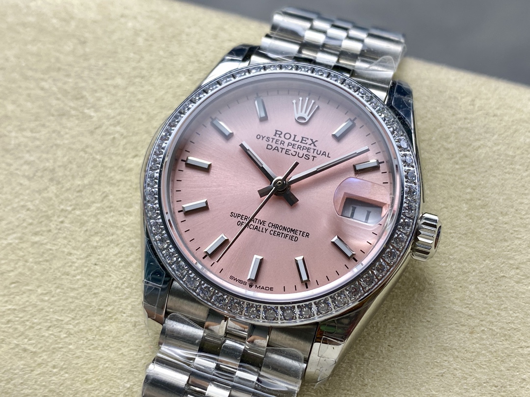 Rolex Datejust 31 White Gold Bezel Diamonds 278384RBR 0018 Women's Watch