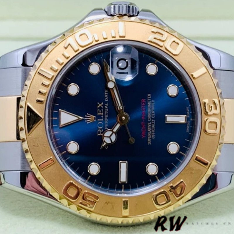 Rolex Yacht-Master 168623 Steel and Gold Blue Dial 35MM Unisex Replica Watch