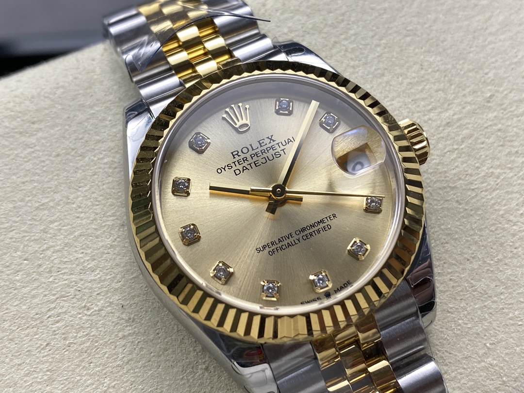 Rolex Datejust 31mm Stainless Steel and Yellow Gold 278273 0026 Champagne Diamond Jubilee