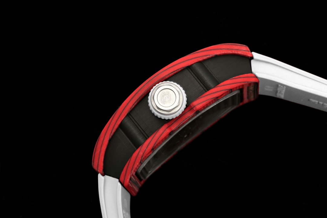 Richard Mille RM07-01 Racing Red Carbon White Rubber Strap 46mm Ladies Watch