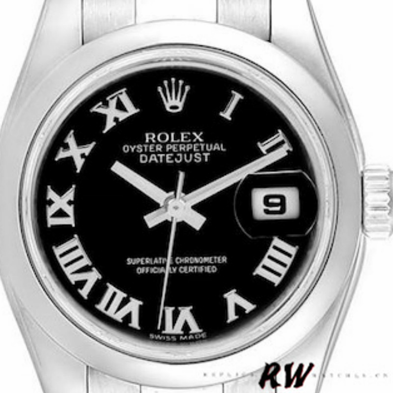 Rolex Datejust 179160 Oyster Bracelet Black Roman Dial 26MM Lady Replica Watch