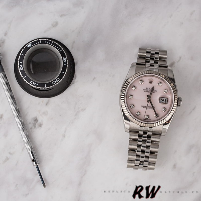 Rolex Datejust 116234 Pink MOP Diamonds Dial 36mm Lady Replica Watch