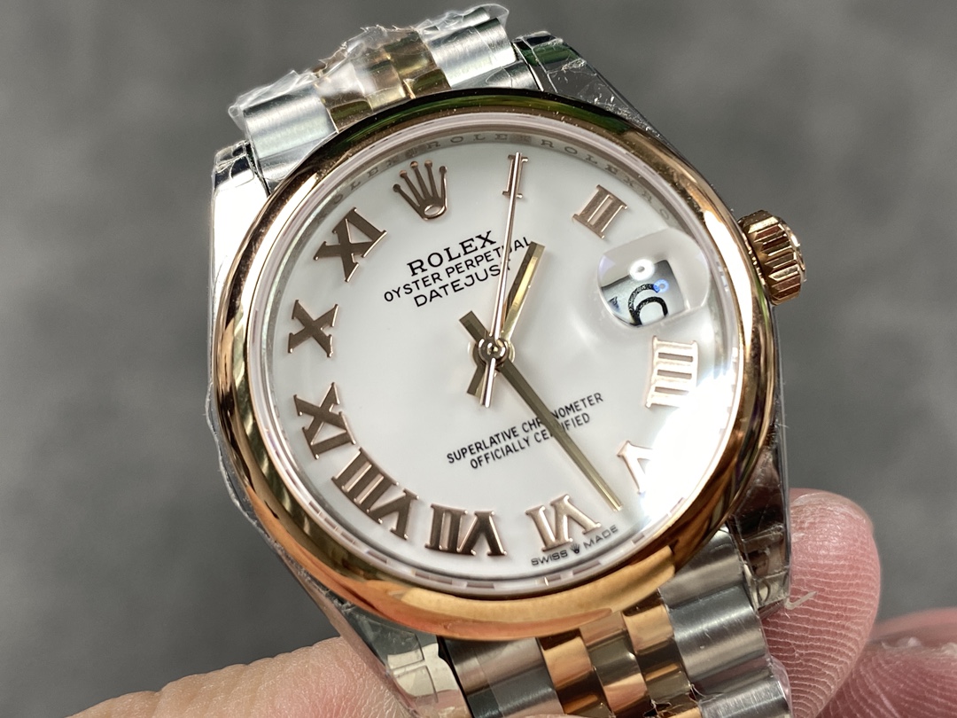 Rolex Datejust 31mm Stainless Steel and Rose Gold 278241 0002 White Roman Jubilee