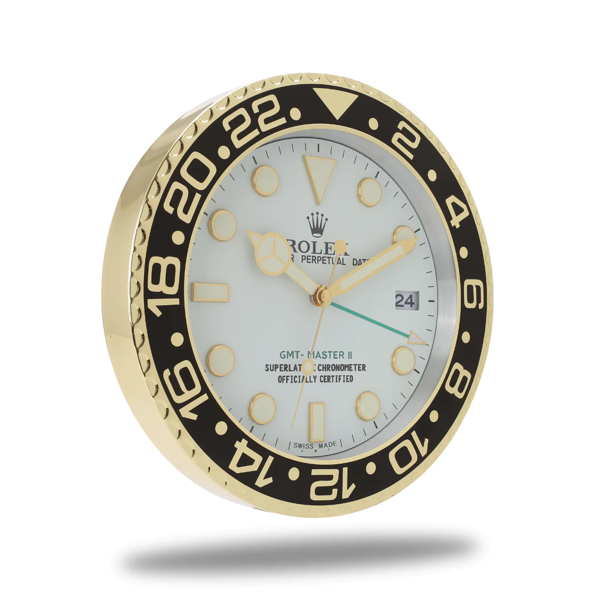 Rolex GMT Master Gold and White Wall Clock