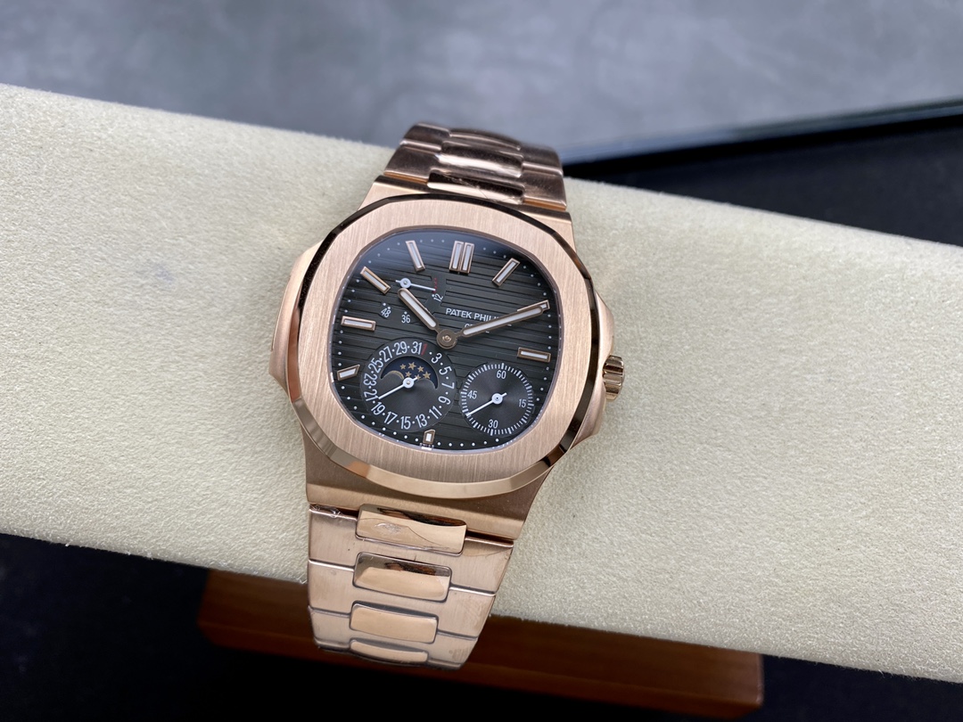 Patek Philippe Nautilus Moon Phase Rose Gold Black Dial 5712 1R 001 40MM