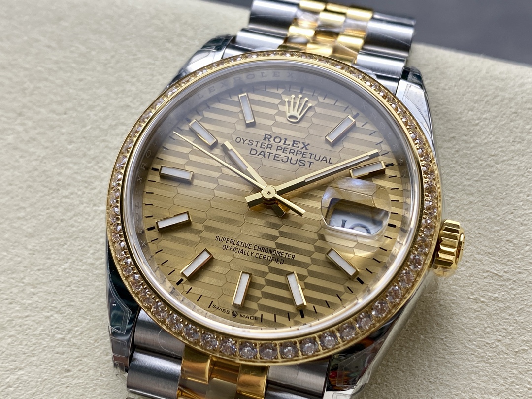 Rolex Datejust 36mm Stainless Steel and Yellow Gold 126283RBR Champagne Index Jubilee
