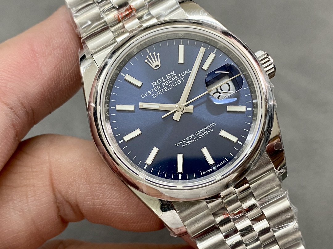 Rolex Datejust 126200 Blue Index Dial Jubilee Stainless Steel 36MM Unisex Replica Watch