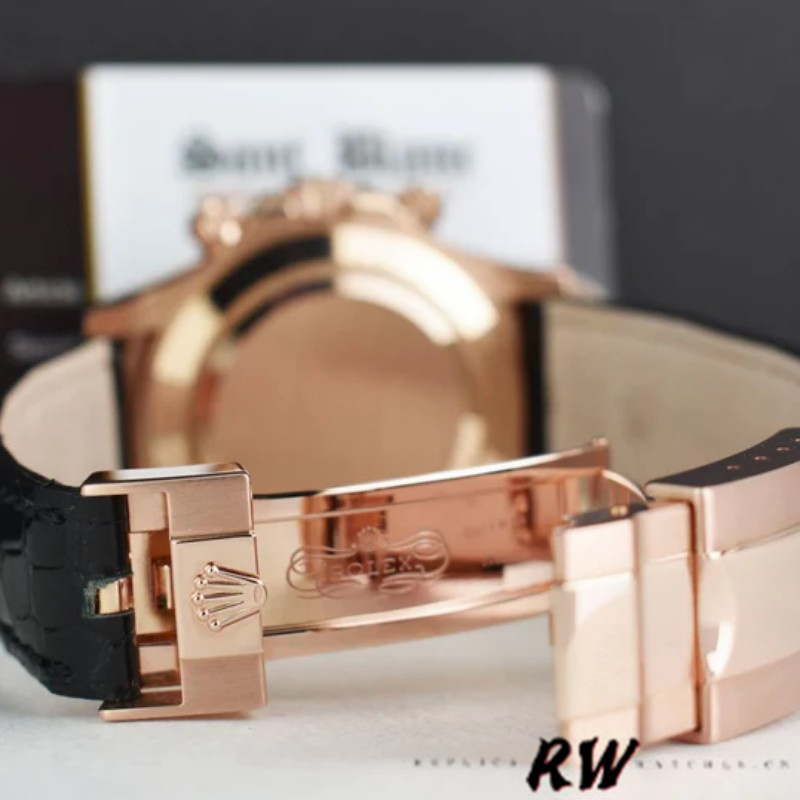 Rolex Cosmograph Daytona 116515 Leather strap Black Dial 40mm Mens Replica Watch