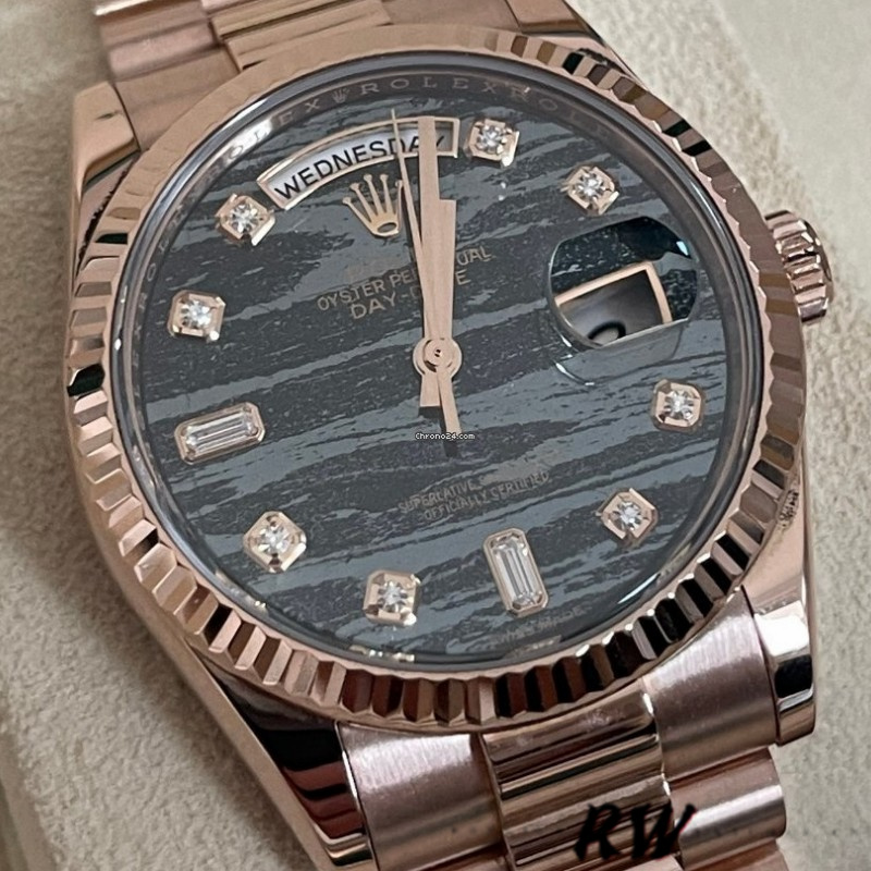 Rolex Day-Date 118235 Everose Gold Diamond Ferrite Dial 36mm Unisex Replica Watch