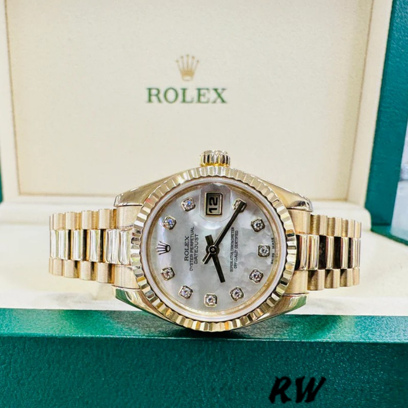 Rolex Datejust 179178 Mother of Pearl Diamonds Dial Yellow Gold 26MM Lady Replica Watch