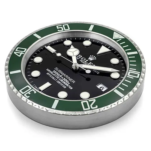 Rolex Submariner Green & Black Wall Clock