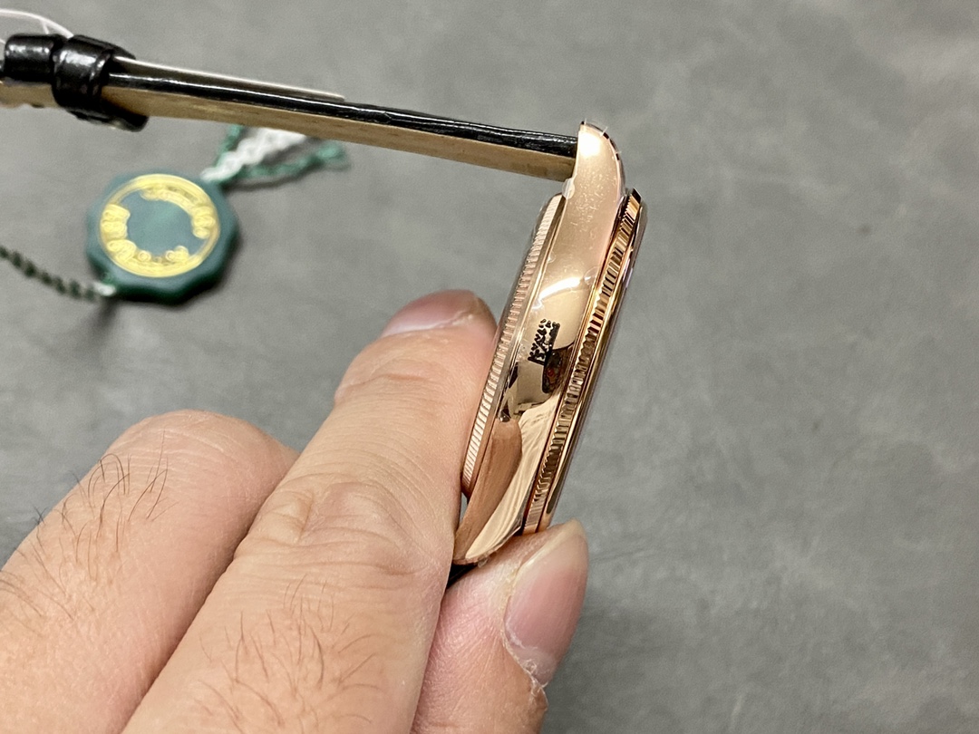 Rolex Cellini Time 50505 Black Leather Strap Black Dial 39mm Mens Replica Watch