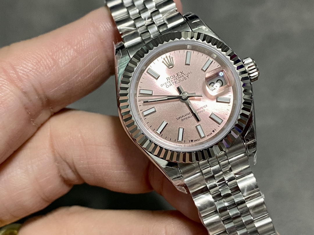 Rolex Datejust 279174 Stainless Steel Pink Index Dial 28mm Lady Replica Watch