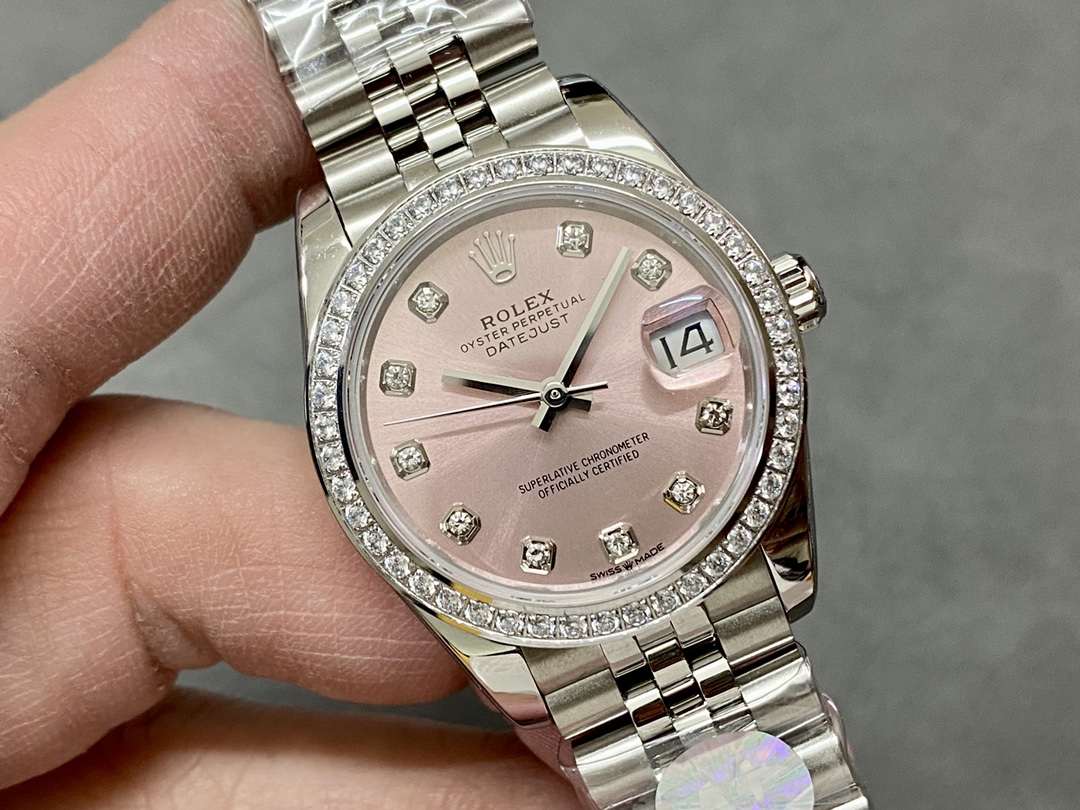 Rolex Datejust Steel White Gold Pink Dial m279384rbr 0003 28mm Lady Replica Watch