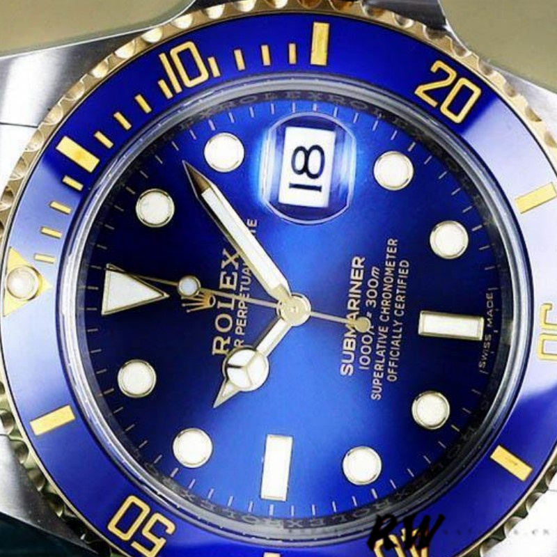 Replica Rolex Submariner Date 116613LB Two Tone Blue Dial 40mm Mens Watch