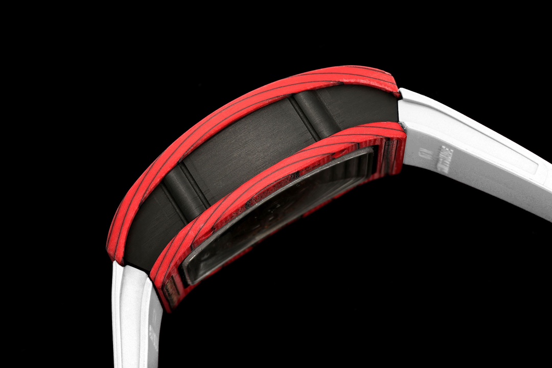 Richard Mille RM07-01 Racing Red Carbon White Rubber Strap 46mm Ladies Watch