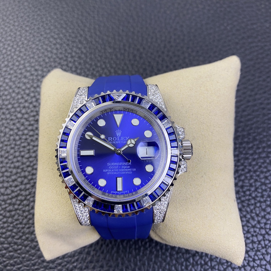 Rolex Submariner 116610 Diamond Case Blue Dial 40MM Men's Watch