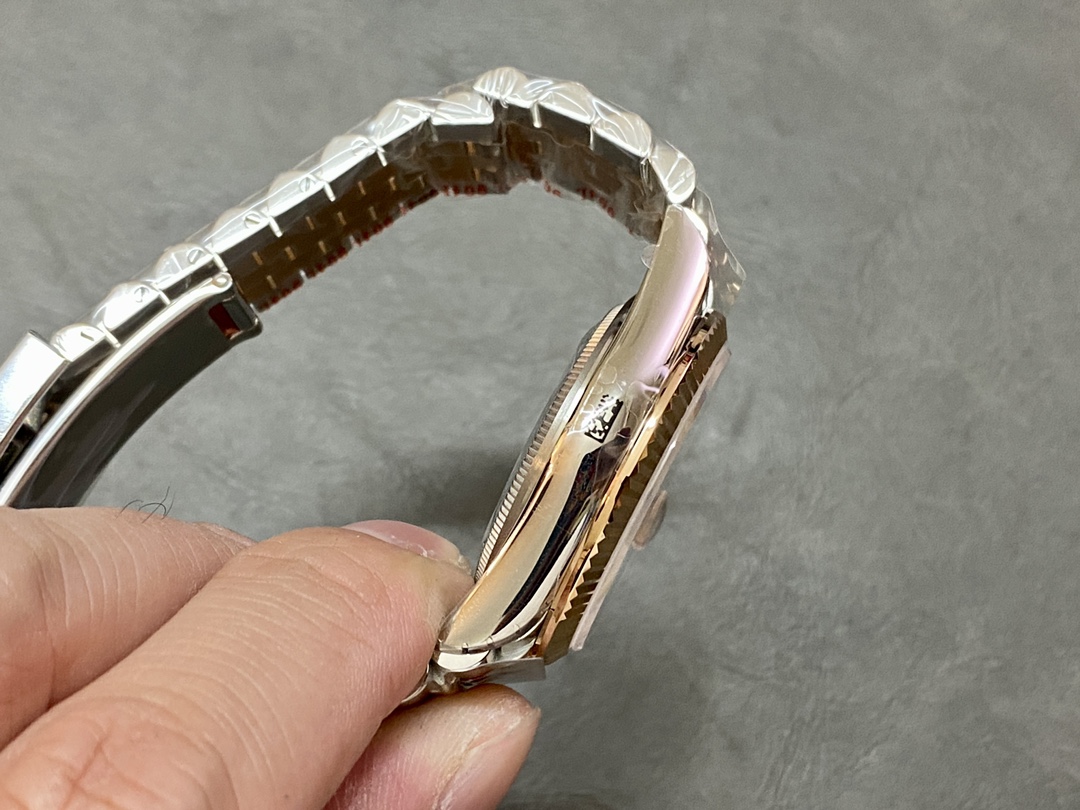 Rolex Datejust 36 Steel & Everose Gold Rose Diamond Pave Roman Dial m126231 0027