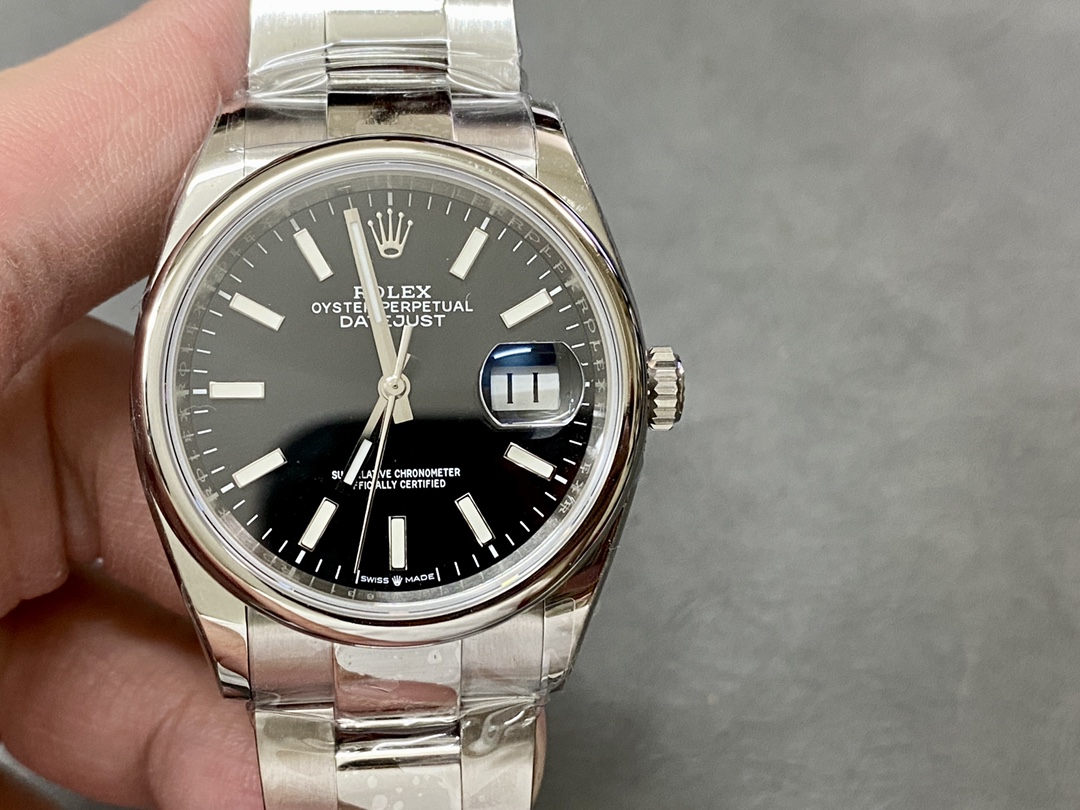 Rolex Datejust 126200 Stainless Steel Black Dial 36MM Unisex Replica Watch