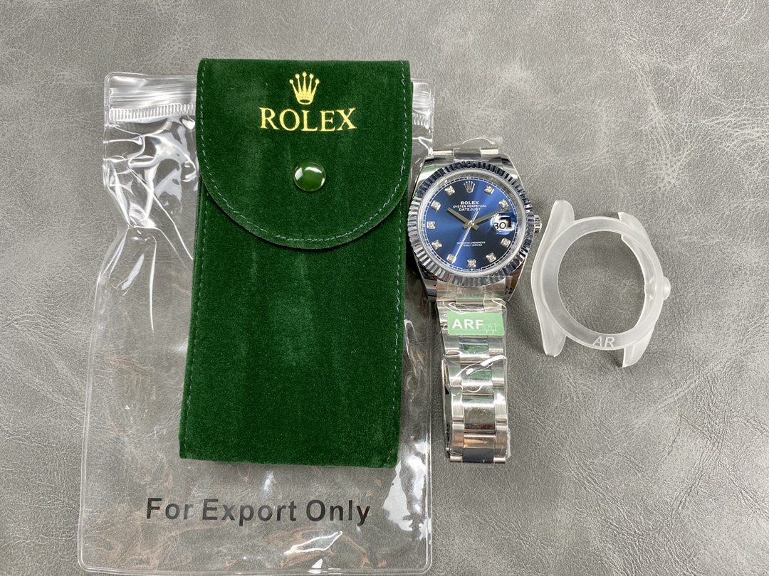 Rolex Datejust 126334 0015 Fluted Bezel Blue Diamond Dial 41MM Mens Replica Watch