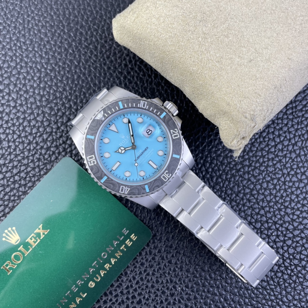 Rolex Submariner Sandblasted DIWF Edition Carbon Bezel  Ice Blue Dial