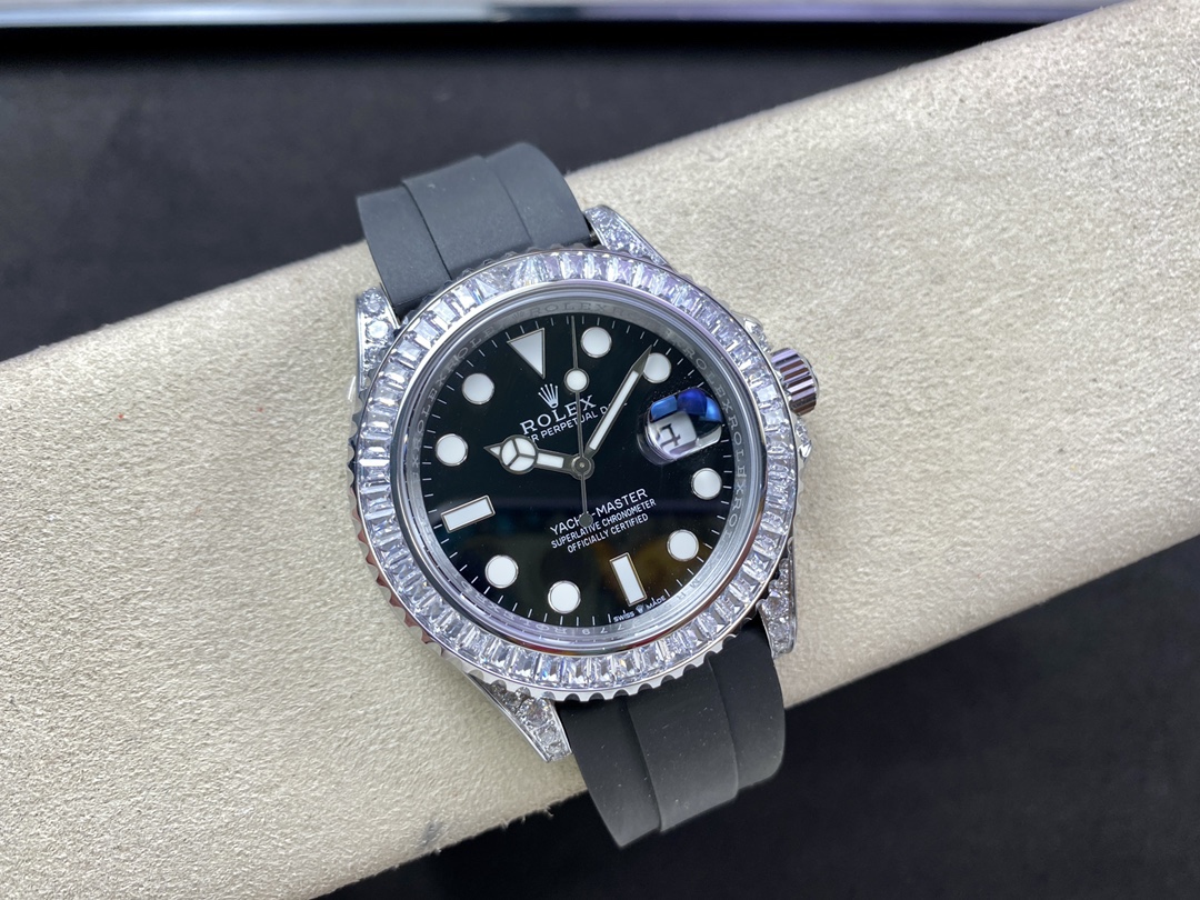 Rolex Yacht Master White Gold 42mm 226679TBR Bagutte bezel Black Dial