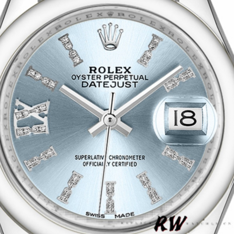 Rolex Datejust 279166 Ice Blue Dial Diamond Domed Bezel 28mm Lady Replica Watch