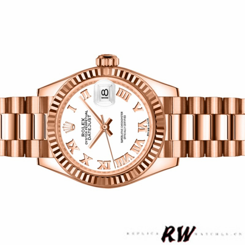 Rolex Datejust 279175 White Roman Numeral Dial Fluted Bezel 28mm Lady Replica Watch