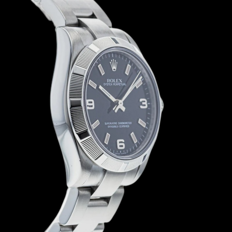 Rolex Oyster Perpetual 177210 Black Dial Pink Baton 31mm Lady Replica Watch