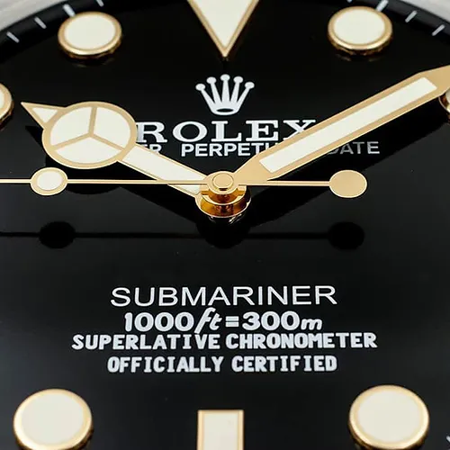 Rolex Submariner Black & Gold Wall Clock