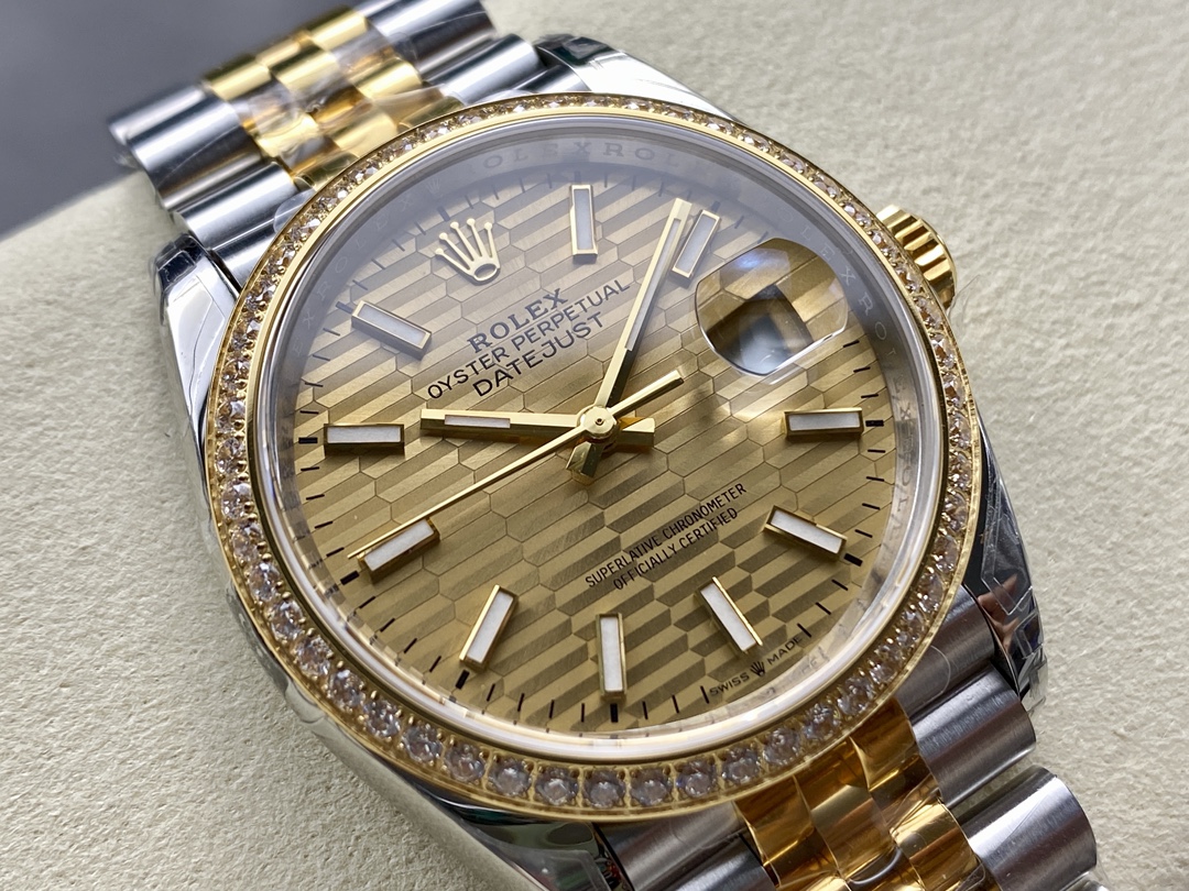 Rolex Datejust 36mm Stainless Steel and Yellow Gold 126283RBR Champagne Index Jubilee