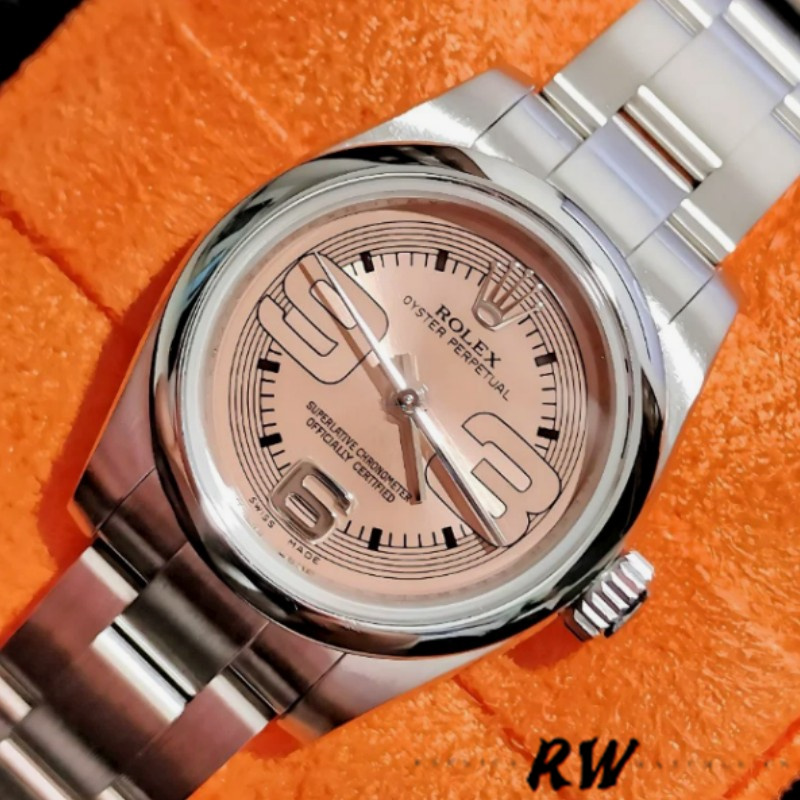 Rolex Oyster Perpetual 176200 Pink Maxi Arabic Dial 26MM Lady Replica Watch