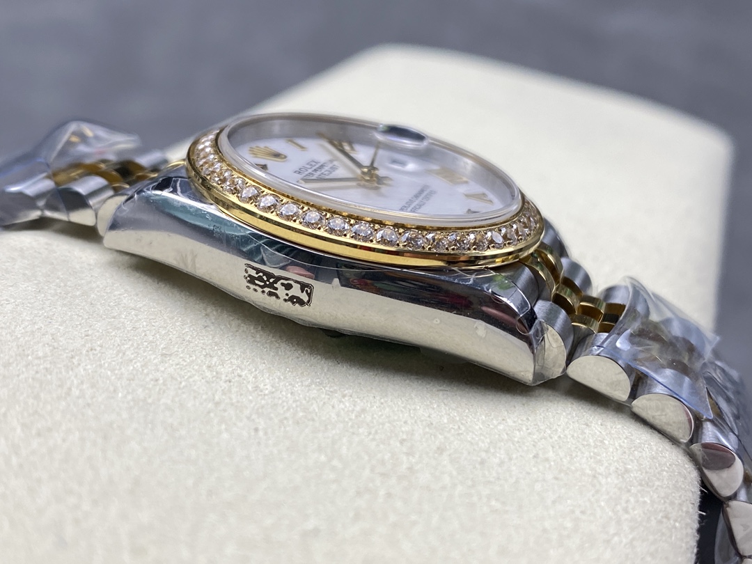 Rolex Datejust 31mm Stainless Steel and Yellow Gold 278383rbr 0002 White Roman Jubilee