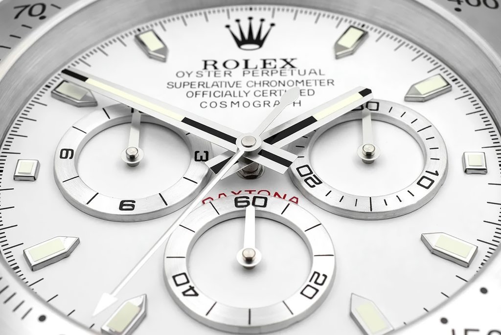 Rolex Daytona Silver & White Wall Clock