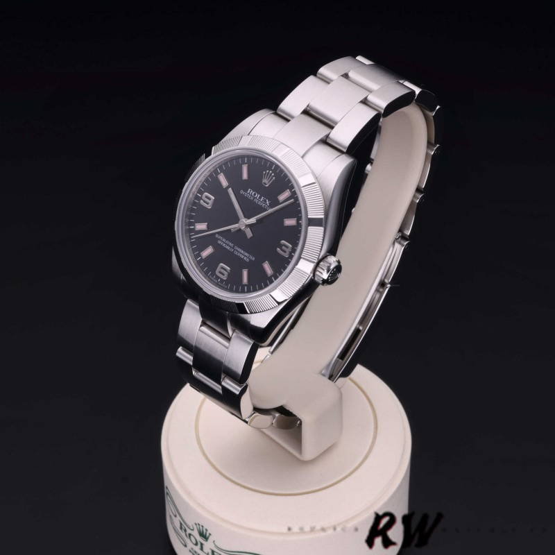 Rolex Oyster Perpetual 177210 Black Dial Pink Baton 31mm Lady Replica Watch