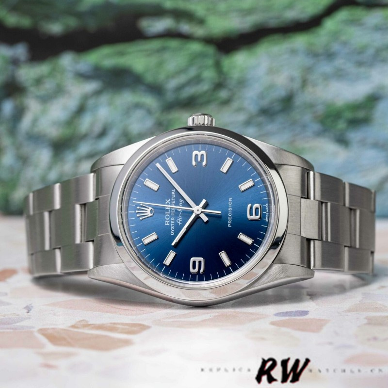 Rolex Oyster Perpetual 177200 Blue Arabic Dial Domed Bezel 31mm Lady Replica Watch