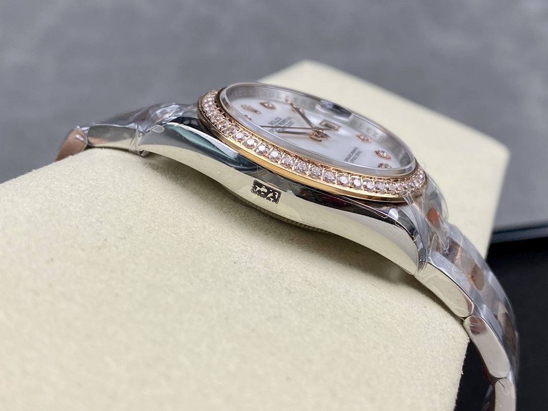 Rolex Datejust Mother of Pearl Diamond Dial Diamond Bezel 36mm m126281rbr 0010 Women's Watch