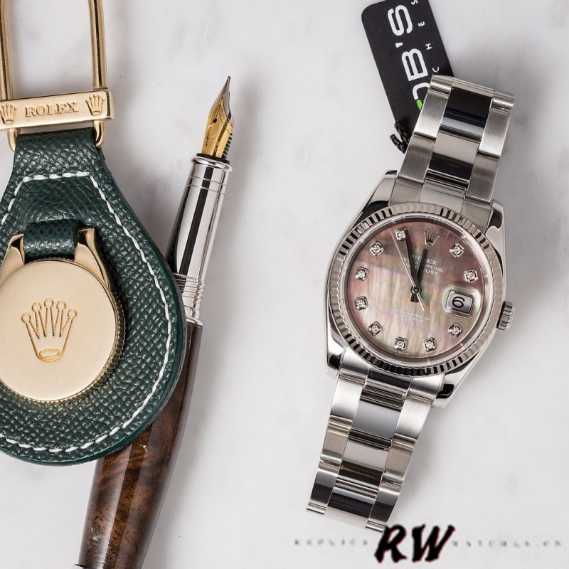 Rolex Datejust 116234 Black MOP Diamond Dial Automatic 36mm Unisex Replica Watch