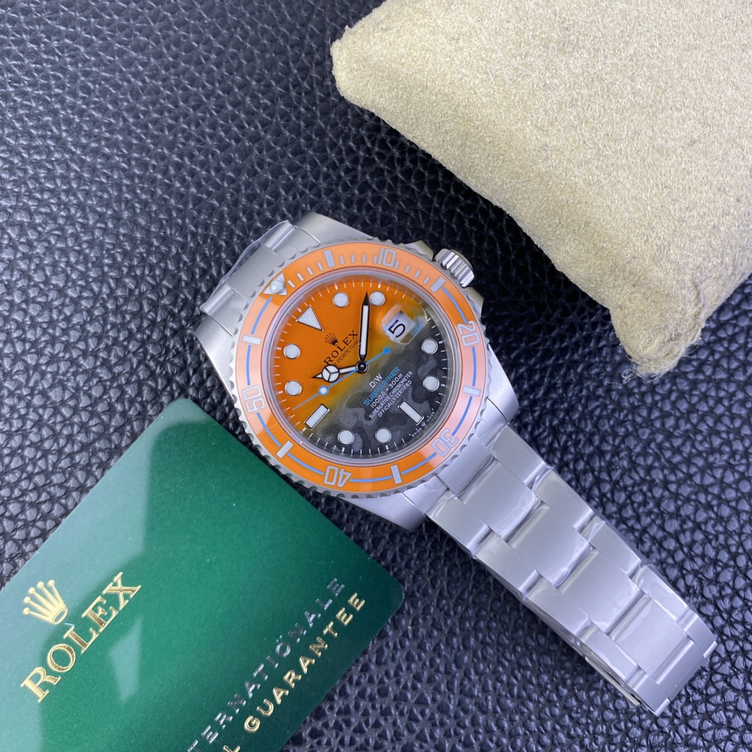 Rolex Submariner DIW Persimmon Orange Black Dial Ceramic Orange Bezel